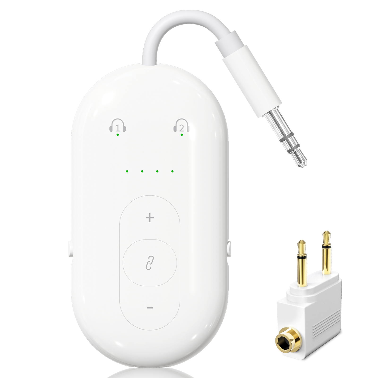 Bluetooth 2-in-1 Transmitter Receiver, AUX Audio Adapter for Airplane, TV, Car, Gym & Speakers