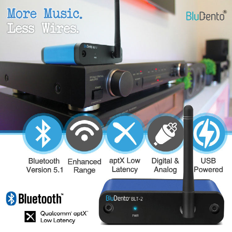 BluDento BLT-2 aptX HD Hi-Fi Bluetooth Audio Receiver